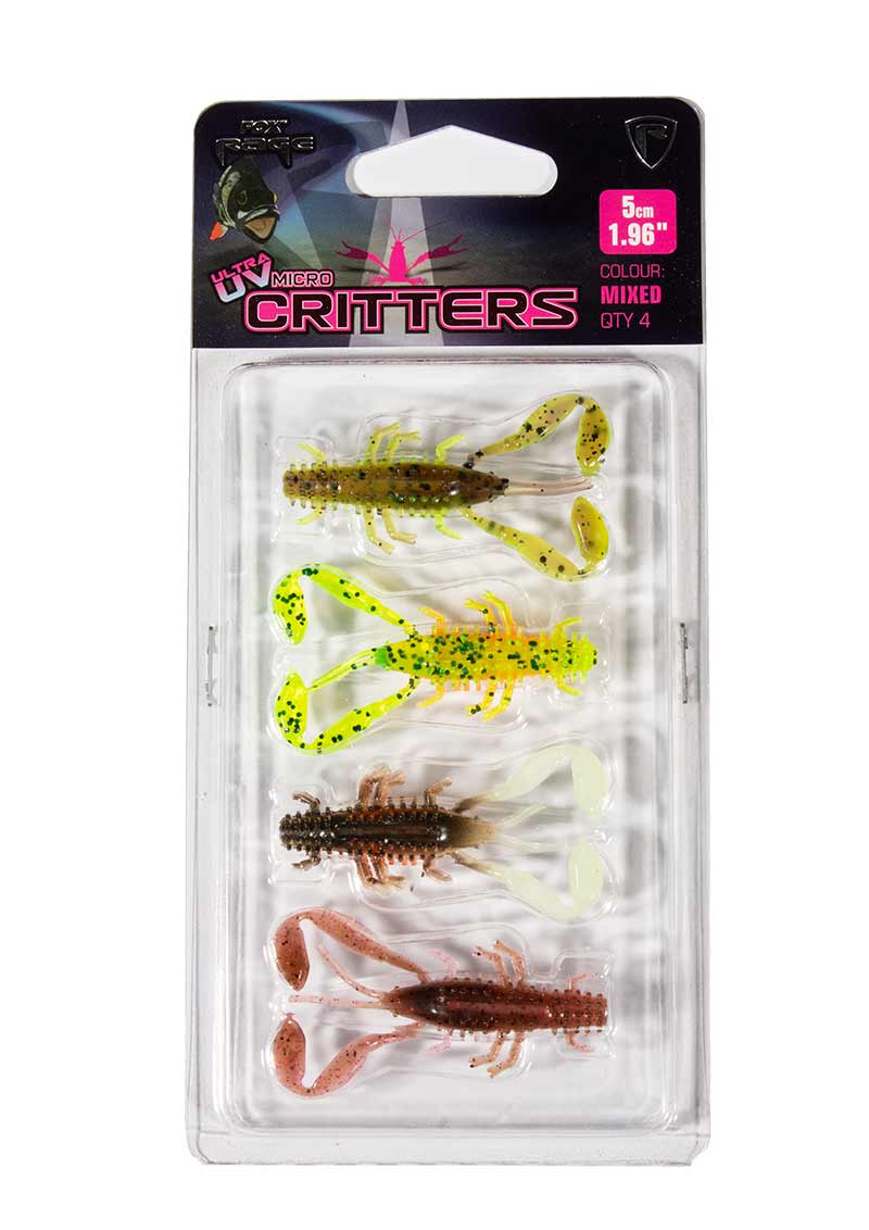 FOX RAGE ULTRA UV MICRO CRITTER MIXED COLOUR LURE PACK FROM PREDATOR TACKLE.jpg Fox Rage UV Critter Mixed Colour Pack